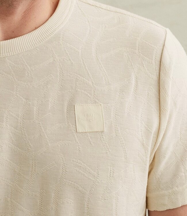 PME LEGEND T-Shirt JACQUARD JERSEY PME LEGEND EGRET