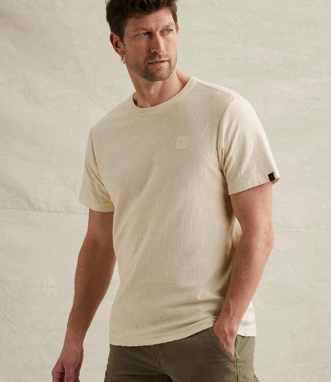 PME LEGEND T-Shirt JACQUARD JERSEY PME LEGEND EGRET