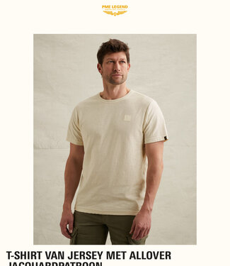 PME LEGEND T-Shirt JACQUARD JERSEY PME LEGEND EGRET