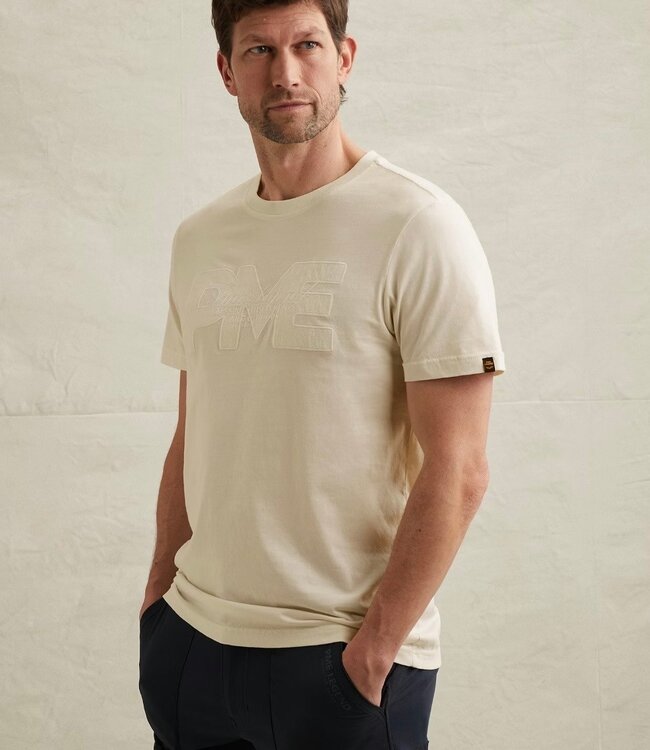 PME LEGEND T-Shirt JACQUARD JERSEY PME LEGEND EGRET