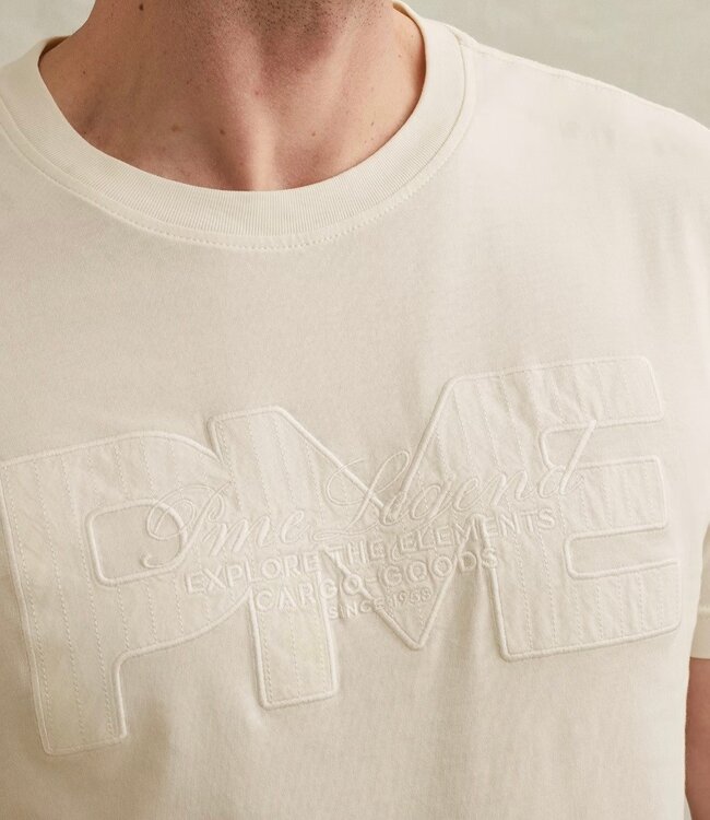 PME LEGEND T-Shirt JACQUARD JERSEY PME LEGEND EGRET