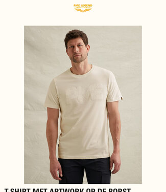 PME LEGEND T-Shirt JACQUARD JERSEY PME LEGEND EGRET