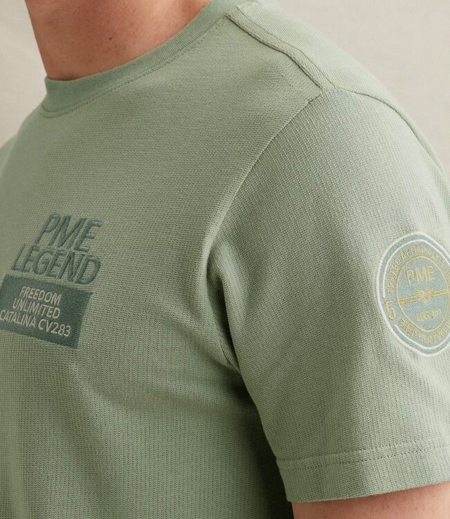PME LEGEND T-Shirt WAFFLE JERSEY PME LEGEND ICEBERG GREEN