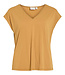 VILA T-Shirt MODALA NEW GLITTER V-NECK VILA AMBER GOLD
