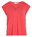 VILA T-Shirt MODALA NEW GLITTER V-NECK VILA HIBISCUS