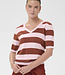 KAFFE Pull REGINA STRIPE V-NECK KAFFE HENNA