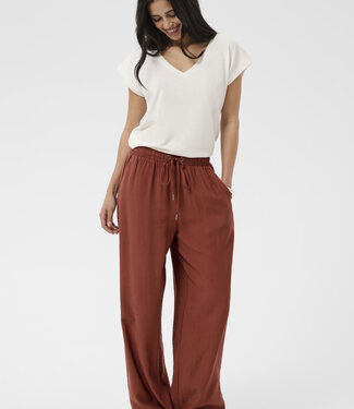 KAFFE Broek EMILY WIDE KAFFE HENNA