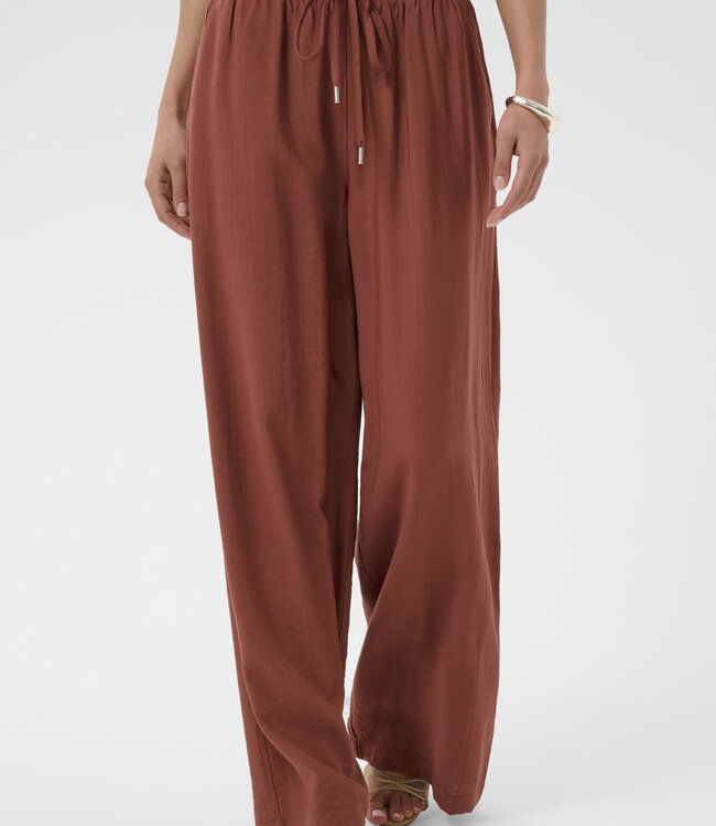 KAFFE Broek EMILY WIDE KAFFE HENNA