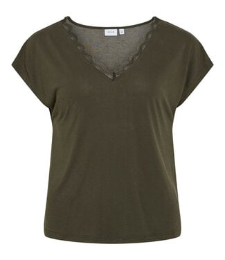 VILA T-Shirt MODALA V-NECK VILA FOREST NIGHT