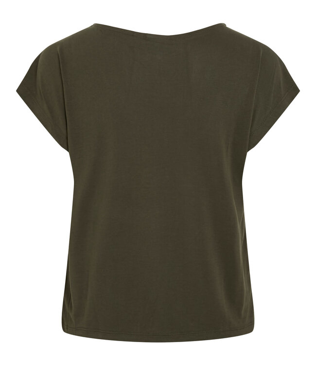 VILA T-Shirt MODALA V-NECK VILA FOREST NIGHT