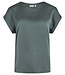 VILA T-Shirt ELLETTE SATIN O-NECK VILA BALSEM GREEN