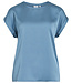 VILA T-Shirt ELLETTE SATIN O-NECK VILA BLUE SHADOW
