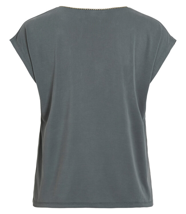 VILA T-Shirt MODALA V-NECK VILA BALSEM GEEN