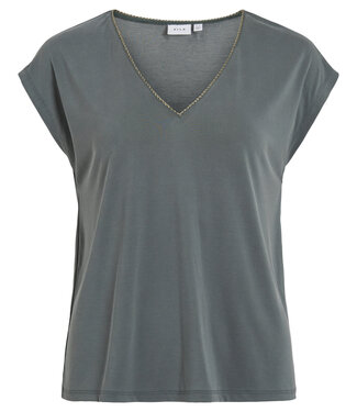 VILA T-Shirt MODALA V-NECK VILA BALSEM GEEN