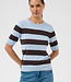 KAFFE T-Shirt LIZZA STRIPED KAFFE BLUE FOG/BROWN 109657