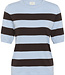 KAFFE T-Shirt LIZZA STRIPED KAFFE BLUE FOG/BROWN 109657