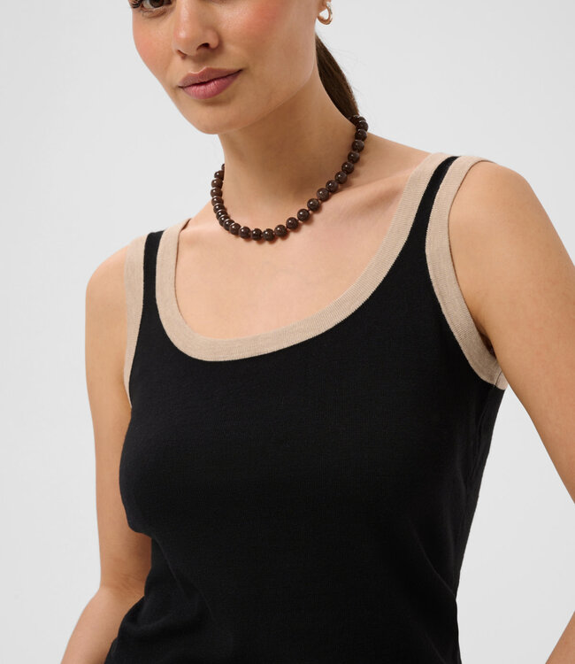 KAFFE Top LIZZA KAFFEE CONTRAST BLACK DEEP 100121