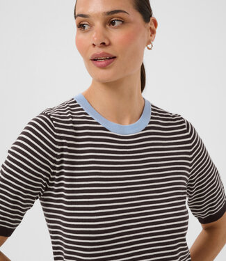 KAFFE T-Shirt LIZZA NARROW STRIPED KAFFE COFFEE BEAN TURTLE 1000011