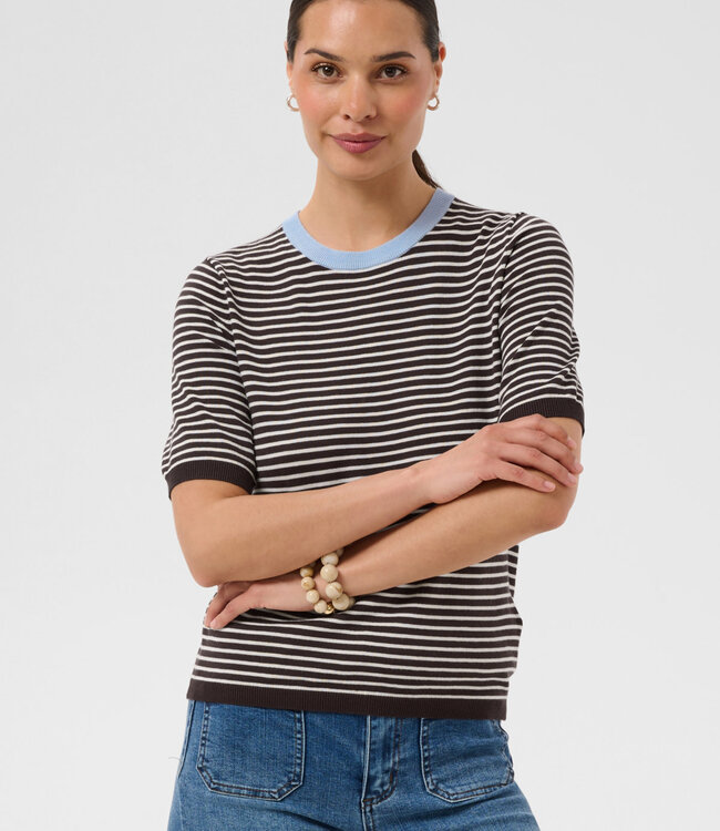 KAFFE T-Shirt LIZZA NARROW STRIPED KAFFE COFFEE BEAN TURTLE 1000011