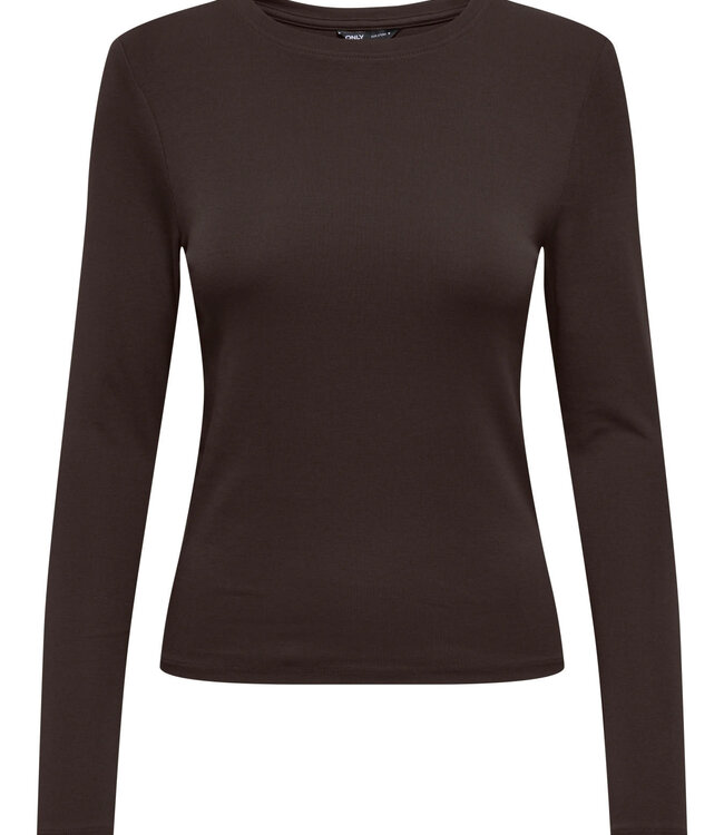 ONLY T-Shirt RILEY O-NECK ONLY BLACK COFFEE