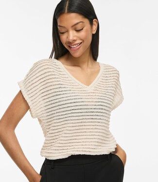 VILA T-Shirt LOGAN VILA V-NECK BIRCH