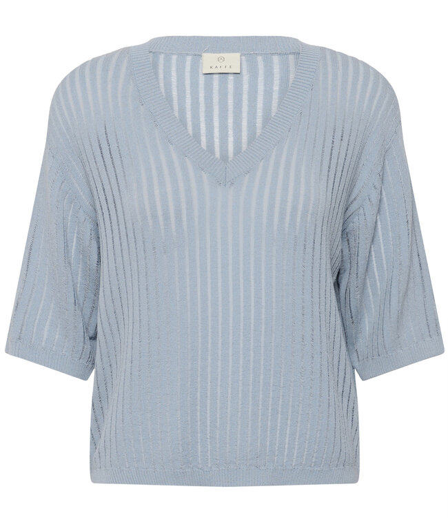 KAFFE Pull ABALINA V-NECK KAFFE BLUE FOG 154008