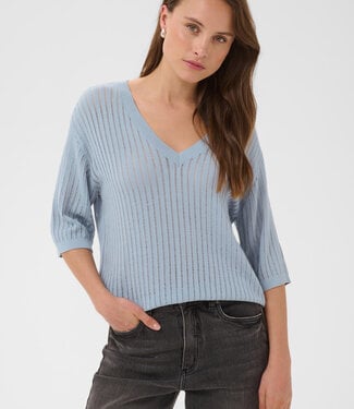 KAFFE Pull ABALINA V-NECK KAFFE BLUE FOG 154008