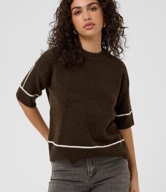KAFFE Pull JINIE KNIT 1/2 SLEEVE KAFFE COFFEE BEAN 190915