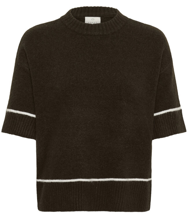 KAFFE Pull JINIE KNIT 1/2 SLEEVE KAFFE COFFEE BEAN 190915