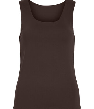 VILA Top KENZA U-NECK VILA COFFEE BEAN