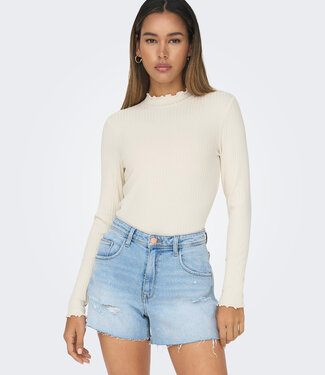 JDY T-Shirt FRANSISKA LANGE MOUW JDY WHITECAP GRAY