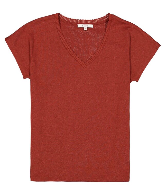 GARCIA T-Shirt V-HALS GARCIA CHILI BLUSH
