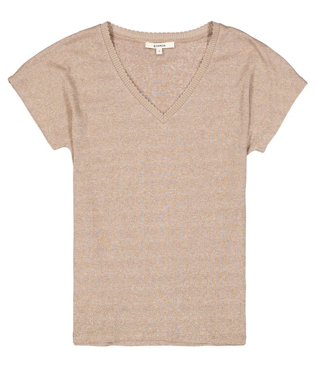 GARCIA T-Shirt V-HALS GARCIA LATTE DUSK