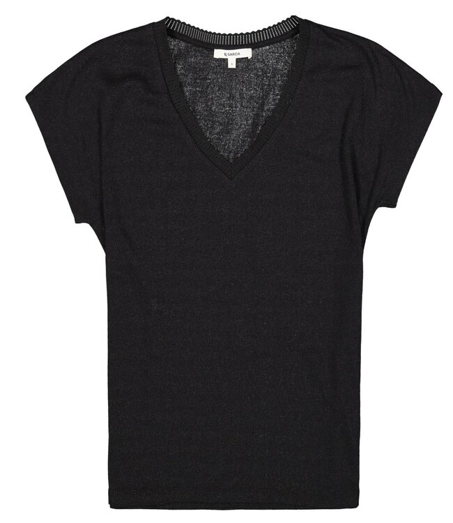 GARCIA T-Shirt V-HALS GARCIA BLACK