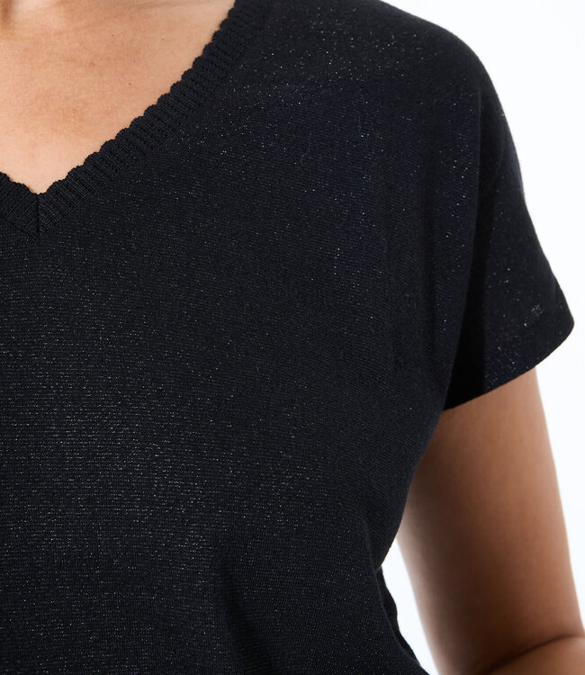 GARCIA T-Shirt V-HALS GARCIA BLACK