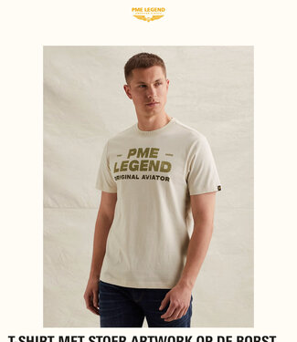 PME LEGEND T-Shirt ARTWORK AVIATOR PME LEGEND BONE WHITE