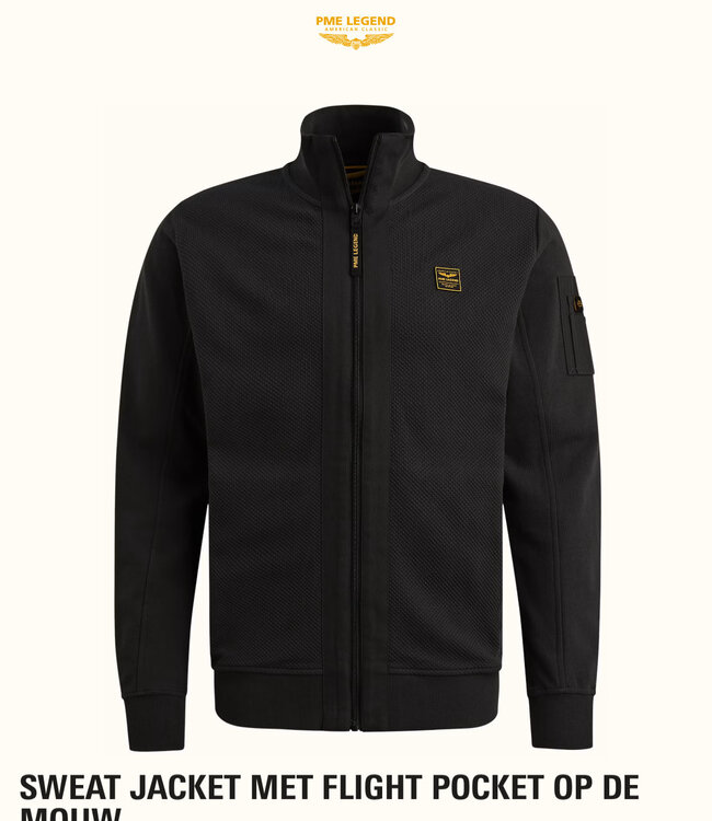 PME LEGEND Vest SWEAT JACKET FLIGHT POCKET PME LEGEND OBSIDIAN