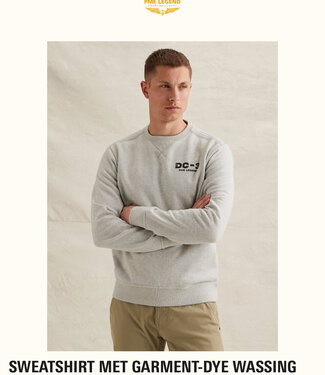 PME LEGEND Sweater PULL GARMENT DYE PME LEGEND GREY MELANGE