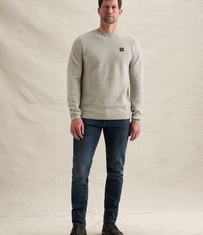 PME LEGEND Pull KATOEN MET RONDE HALS PME LEGEND LIGHT GREY