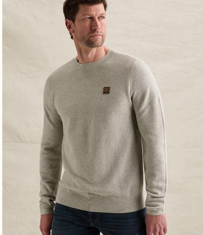 PME LEGEND Pull KATOEN MET RONDE HALS PME LEGEND LIGHT GREY