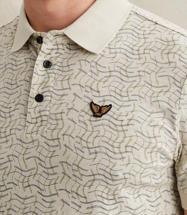 PME LEGEND Polo VAN KATOEN ALLOVER PRINT PME LEGEND BONE WHITE