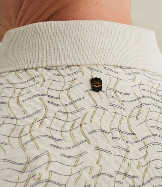PME LEGEND Polo VAN KATOEN ALLOVER PRINT PME LEGEND BONE WHITE