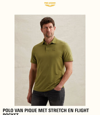PME LEGEND Polo PIQUE STRETCH PME LEGEND MOSSTONE