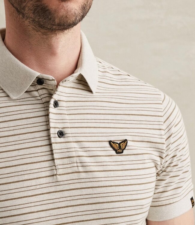 PME LEGEND Polo KATOEN MET STREEPPATROON PME LEGEND EGRET