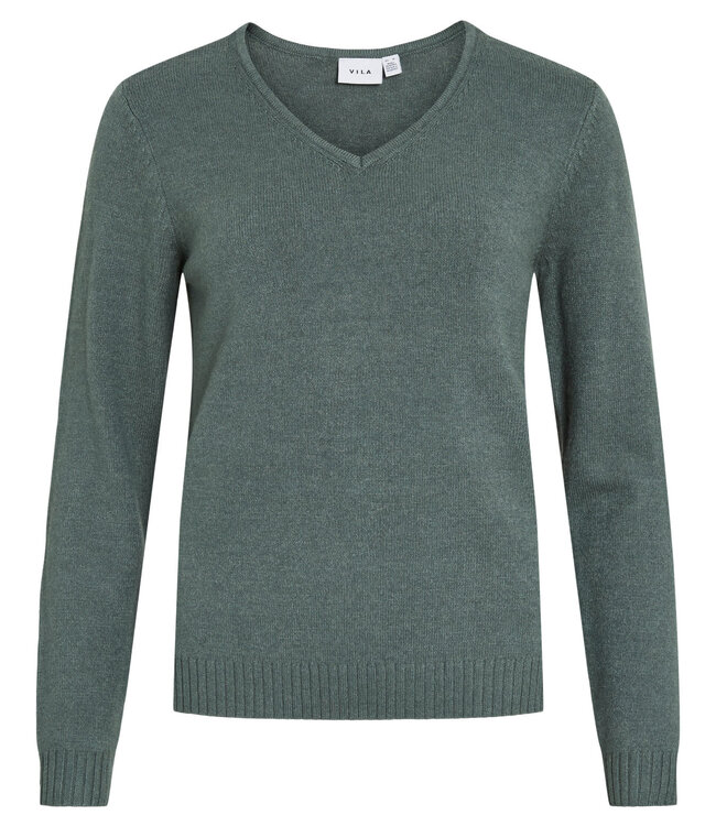 VILA Pull RIL V-NECK  VILA BALSAM GREEN