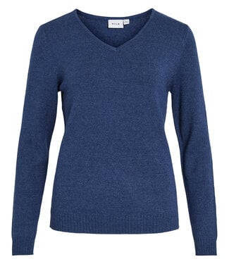 VILA Pull RIL V-NECK  VILA NAVY PEONY