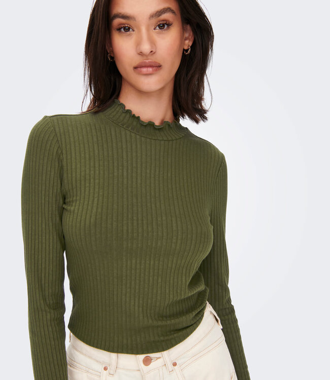 JDY T-Shirt FRANSISKA LANGE MOUW JDY DARK OLIVE