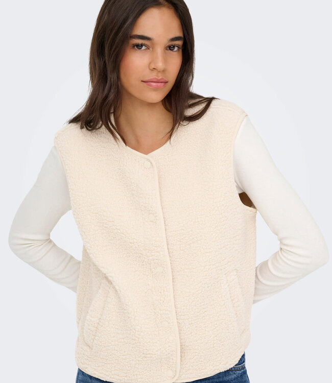 JDY Waistcoat SIMINA TEDDY JDY PUMICE STONE
