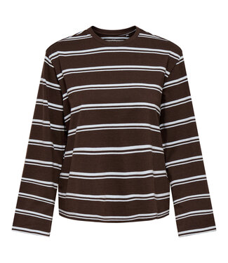 ONLY T-Shirt FREJA STRIPE WIDE ONLY COFFEE BEAN BLUE