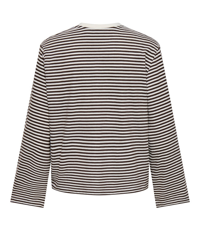 ONLY T-Shirt FREJA STRIPE WIDE ONLY COFFEE BEAN CLOUD DANCER